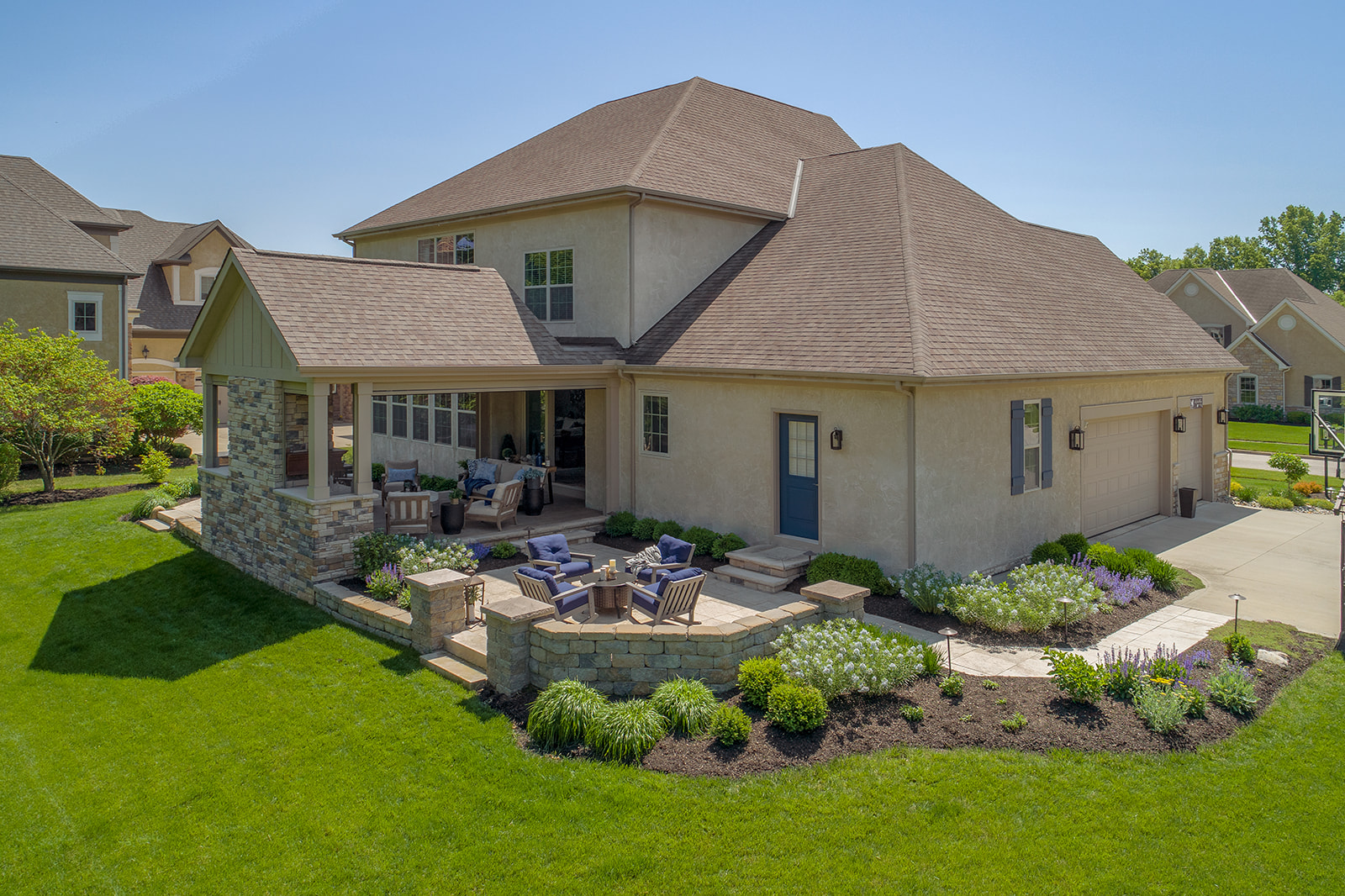 Plantings, Patio, Walkway